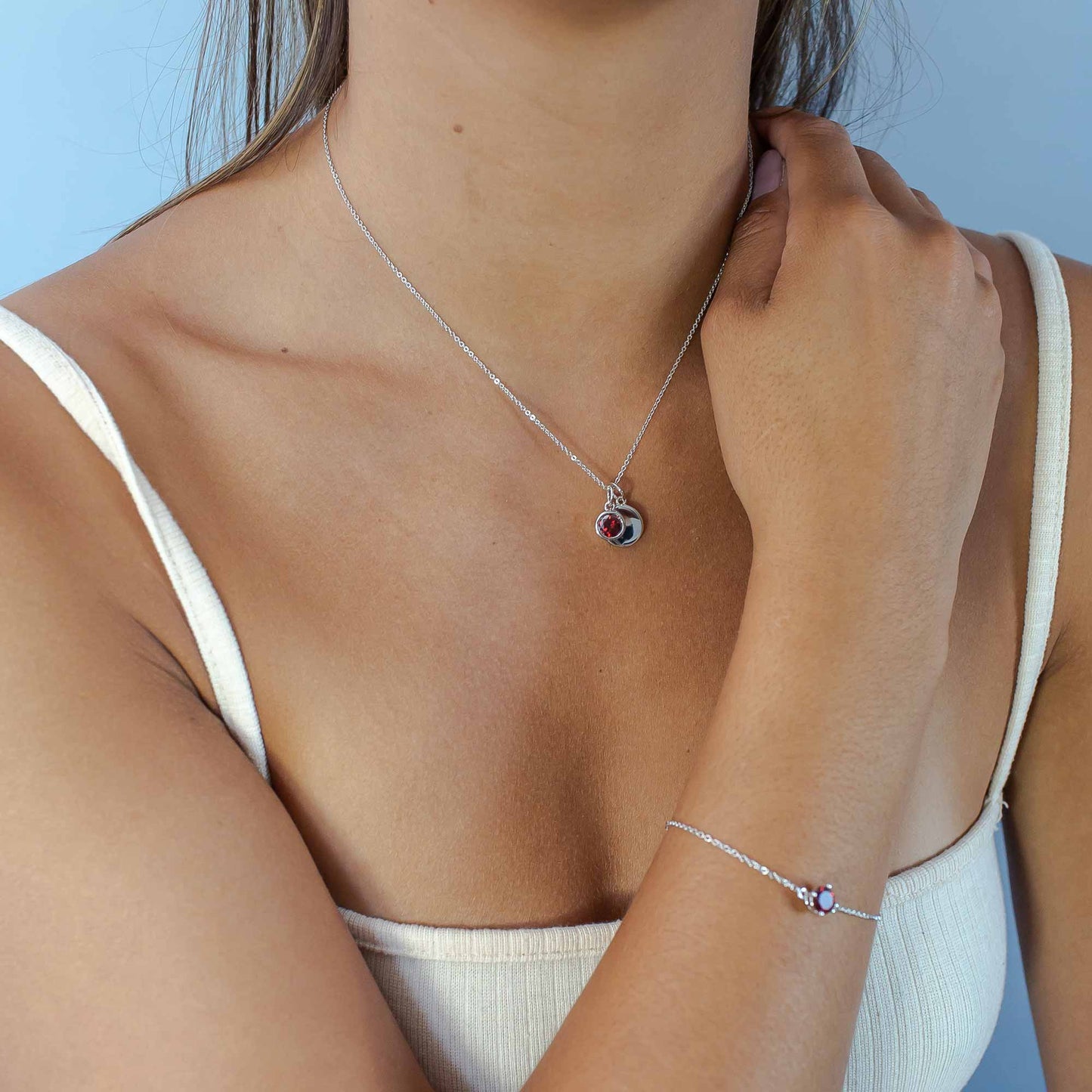 Lu Bella January Birthstone Pendent - Garnet - LBBP001
