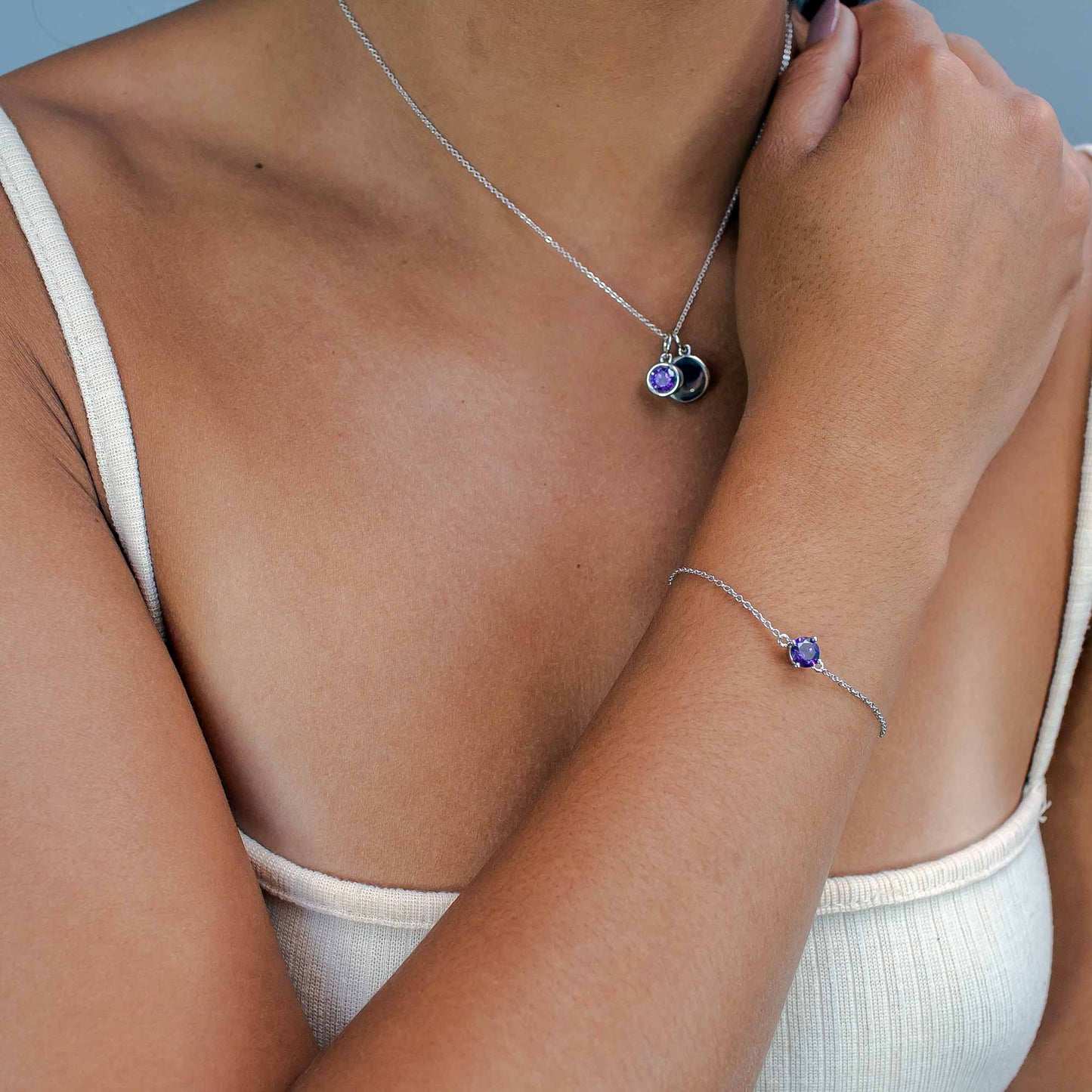 Lu Bella February Birthstone Pendent - Amethyst - LBBP002