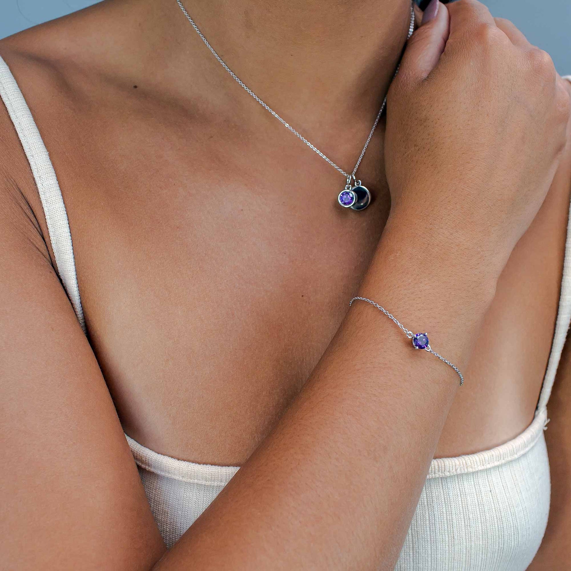 Lu Bella February Birthstone Pendent - Amethyst - LBBP002