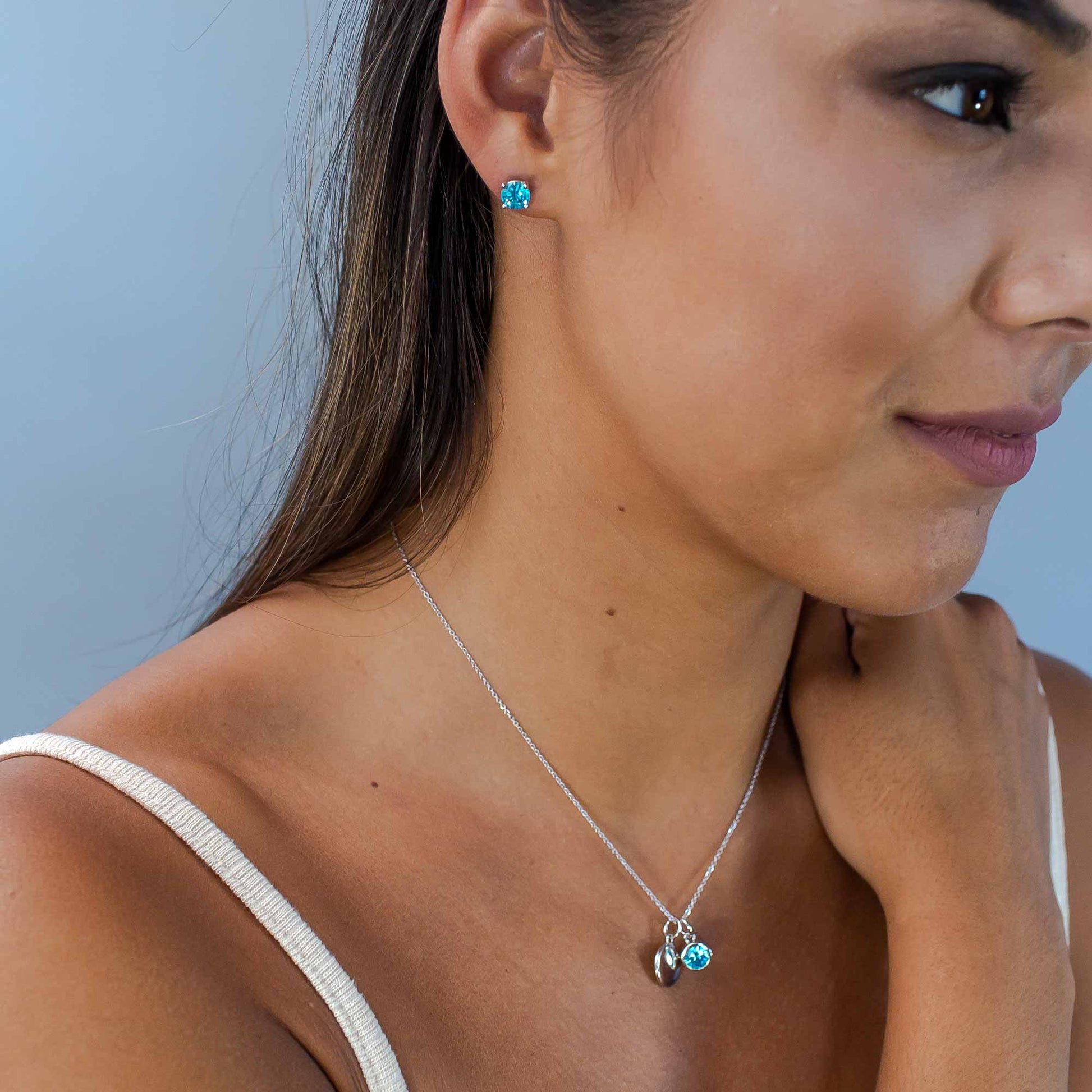 Lu Bella March Birthstone Pendent - Aquamarine - LBBP003