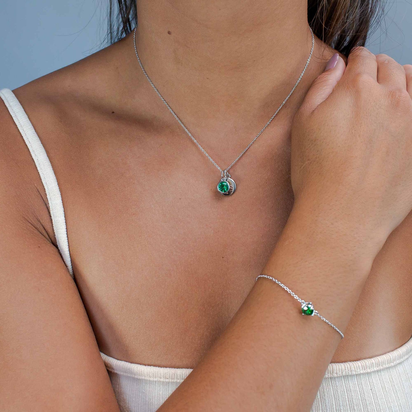 Lu Bella May Birthstone Pendent - Emerald - LBBP005