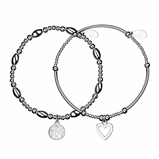 Love & Life Stacking Bracelets - Set of 2