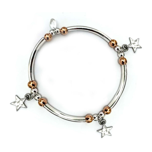 All Stars Rose & Silver Stacking Bracelet