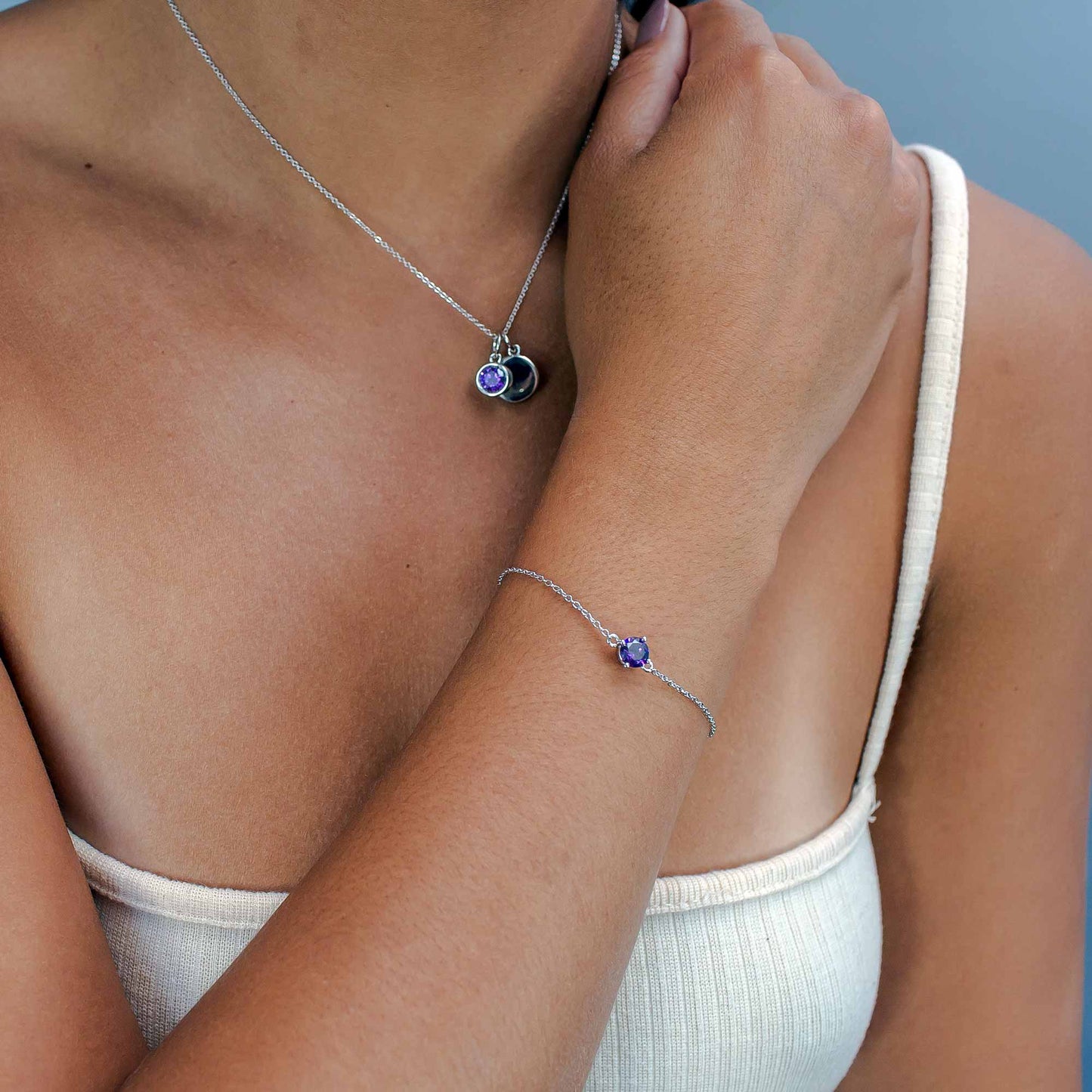 Lu Bella February Birthstone Bracelet - Amethyst - LBBB002