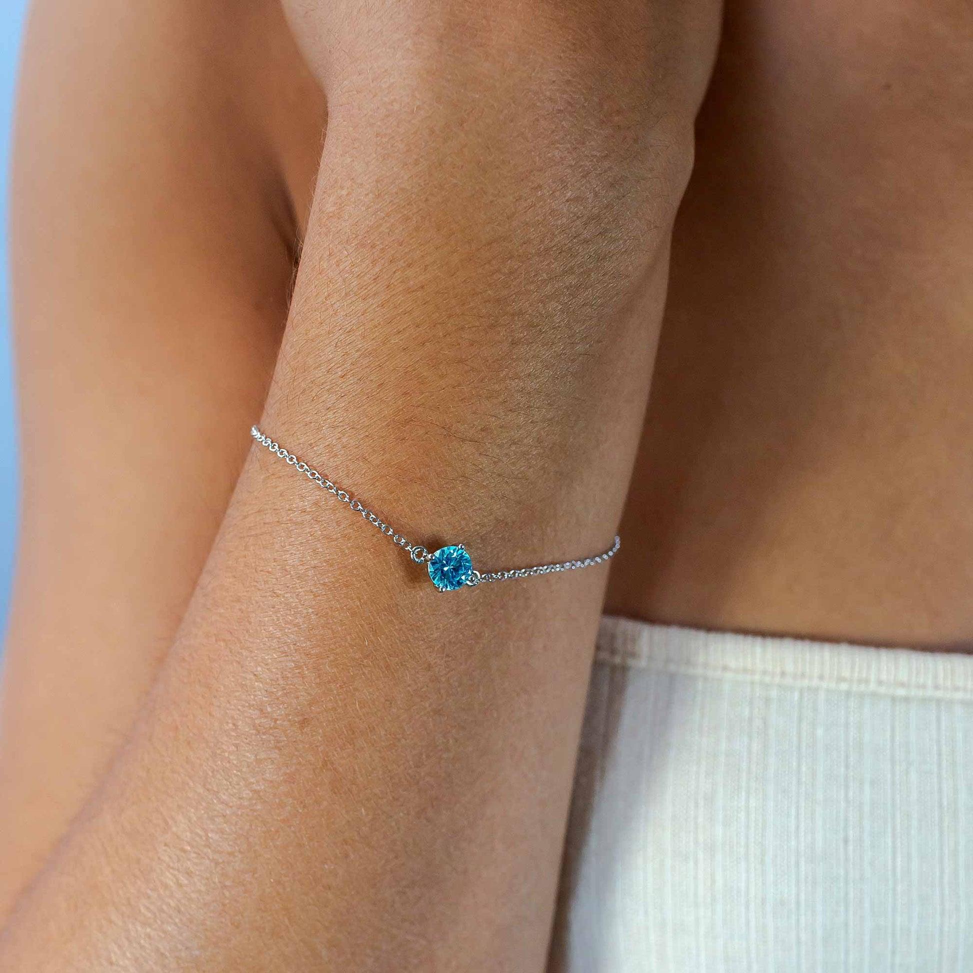 Lu Bella March Birthstone Bracelet - Aquamarine - LBBB003