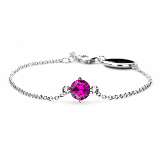 Lu Bella October Birthstone Bracelet - Pink Tourmaline - LBBB010