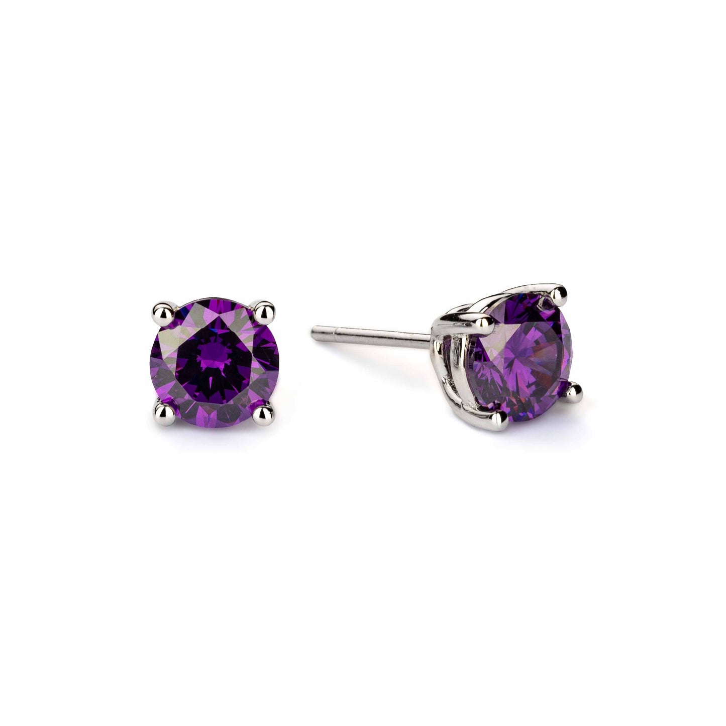 Lu Bella February Birthstone Earrings - Amethyst - LBBE002
