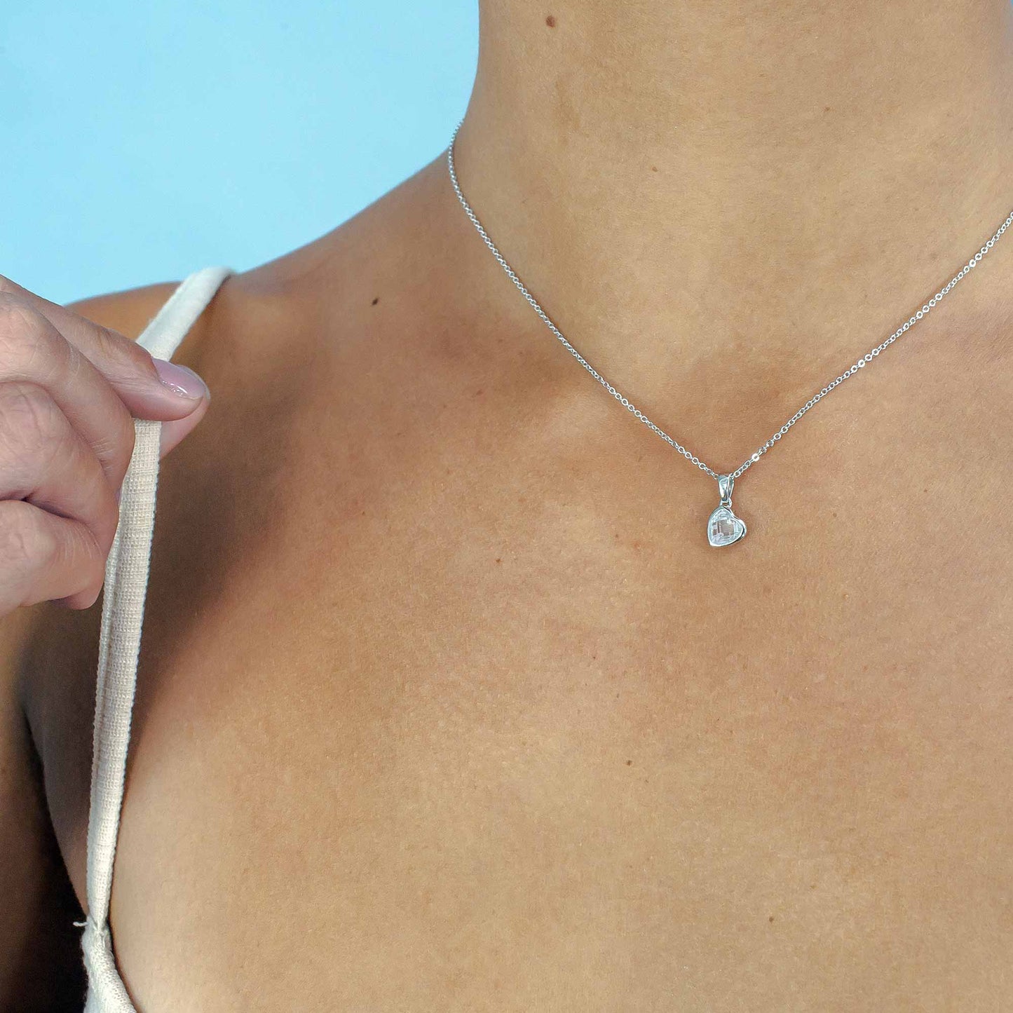 Facetted CZ Heart Pendant