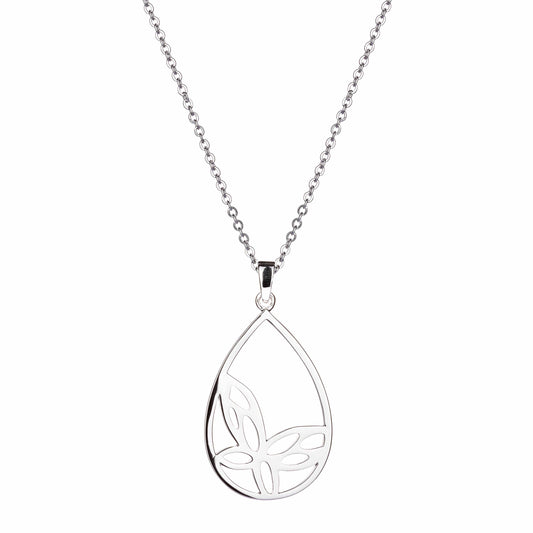 Lu Bella Butterfly In Tear Drop Pendant - LBCP053