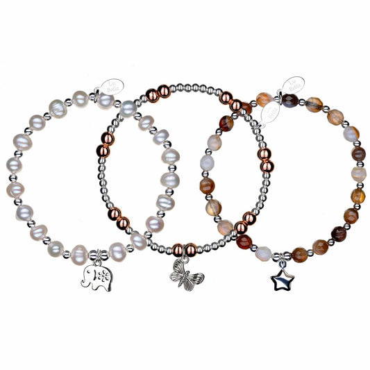 Safe Travels Stacking Bracelets - Set of 3