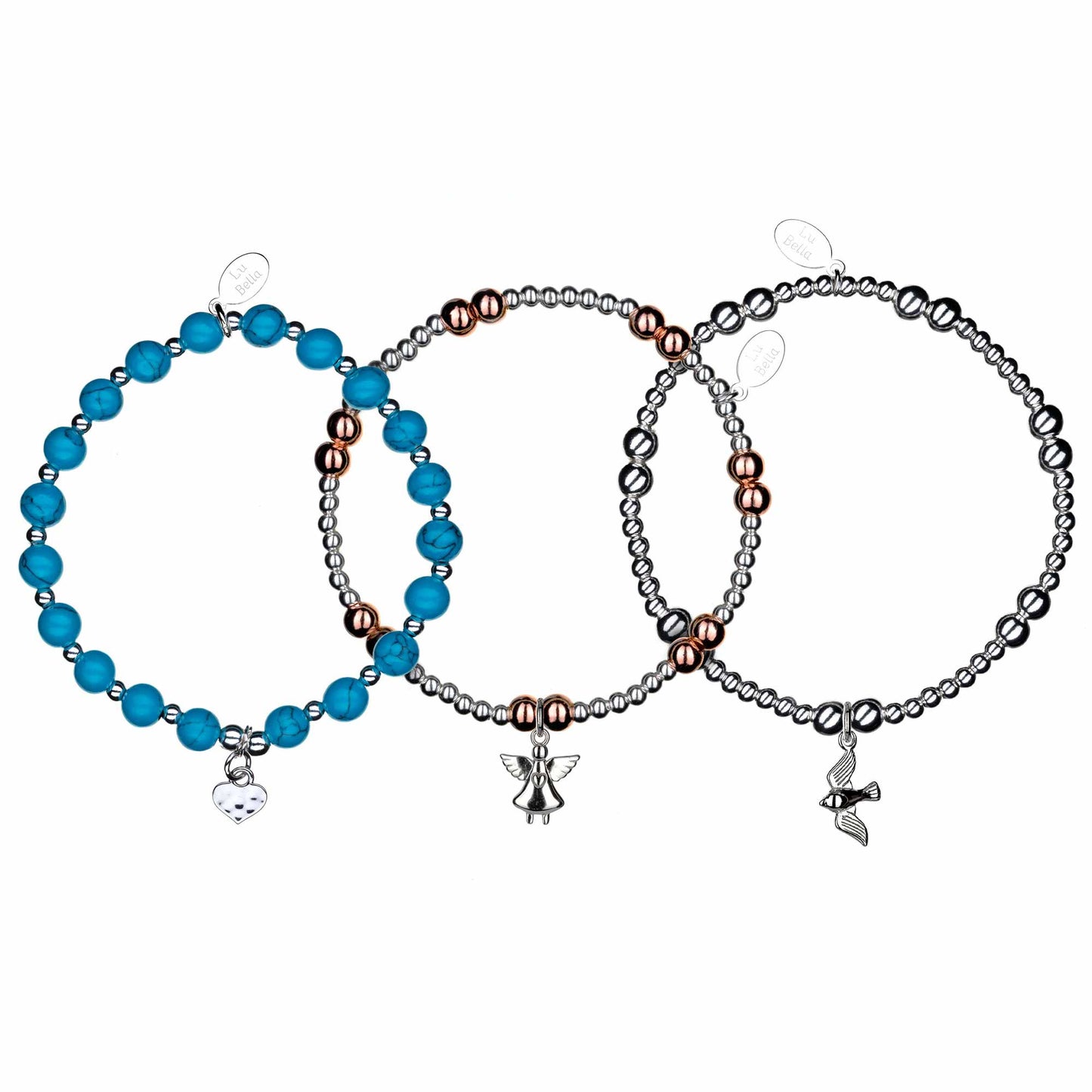 Turquoise Peace Stacking Bracelets - Set of 3