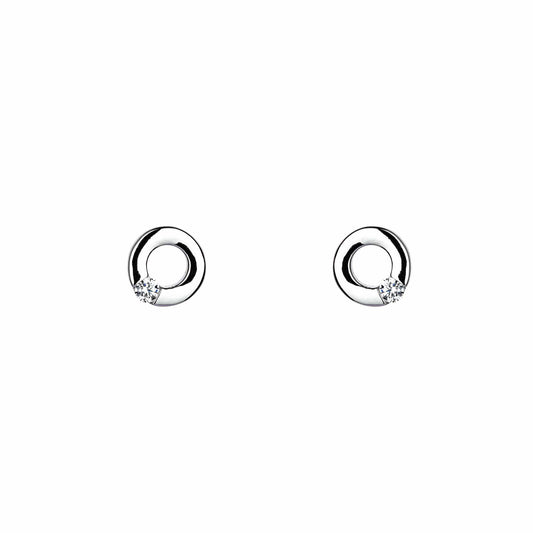 CZ Circle Stud Earrings