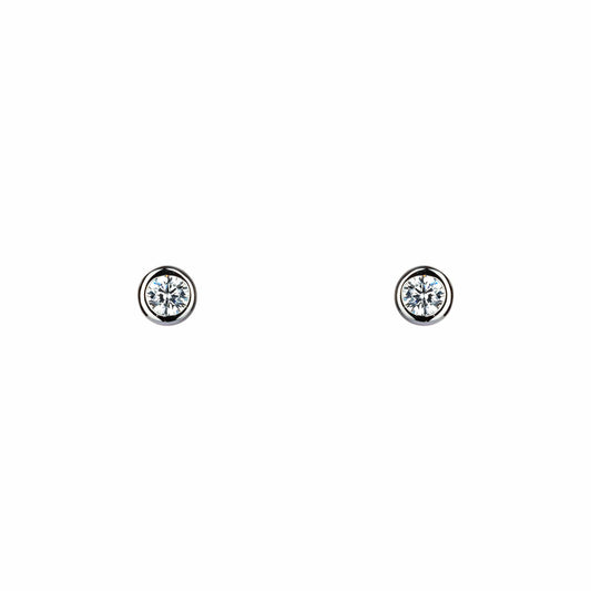 3mm Bezel set CZ Stud Earrings