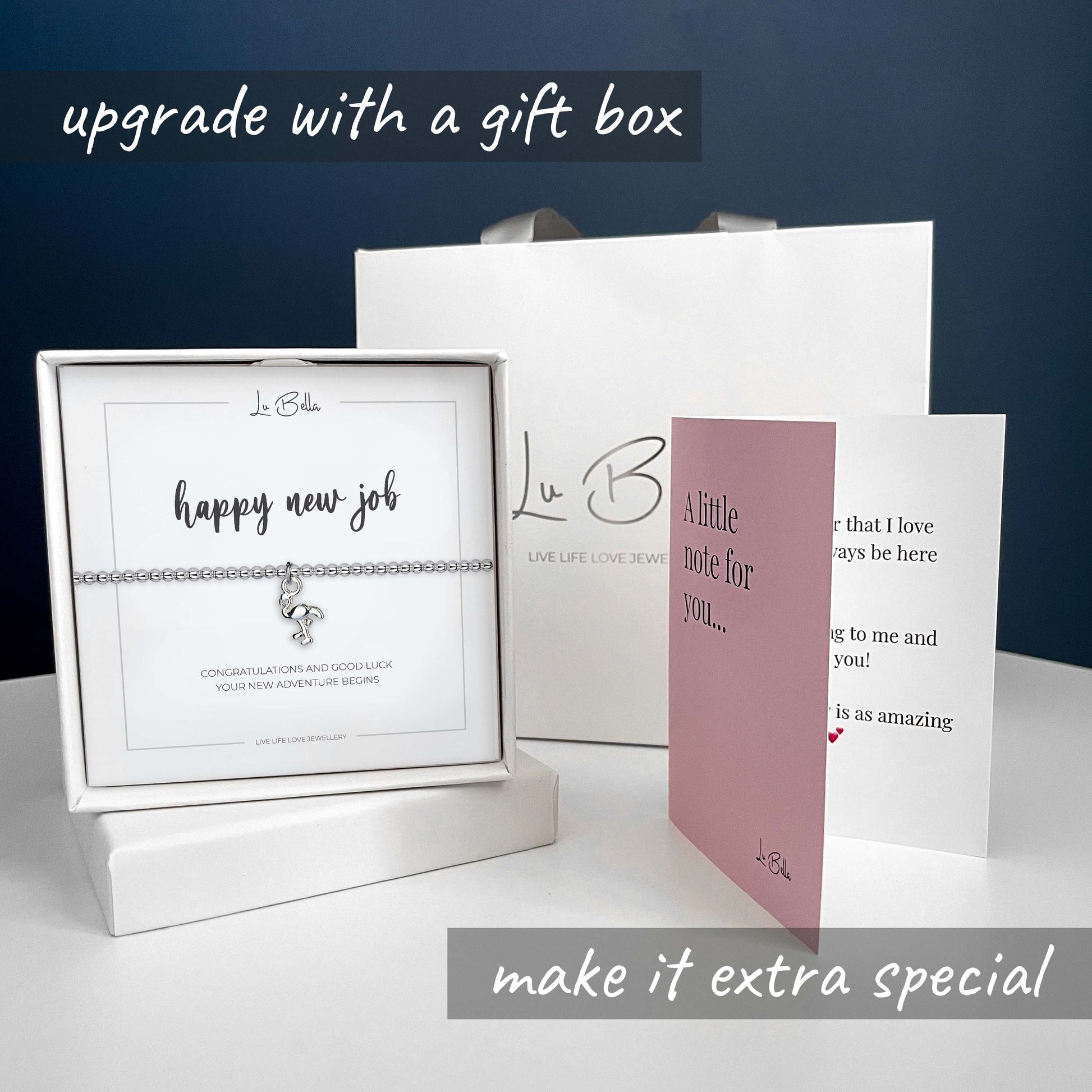 Happy New Job Sentiments Friendship Bracelet with Gift Box